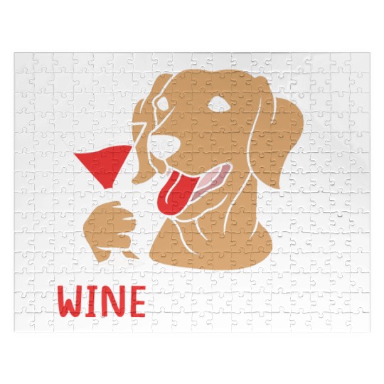 Winemaraner Dog Mom Wine Lover Funny Weimaraner Jigsaw Puzzles