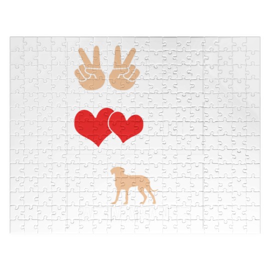 Weimaraner Dog Lover Pet Peace Love Weimaraner Jigsaw Puzzles