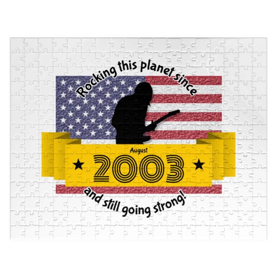 21st birthday Rocking this planet since 08/2003 Jigsaw Puzzles