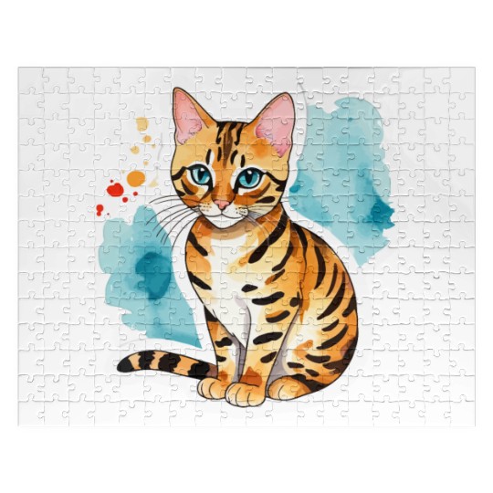 Leopard Cat Watercolor Jigsaw Puzzles