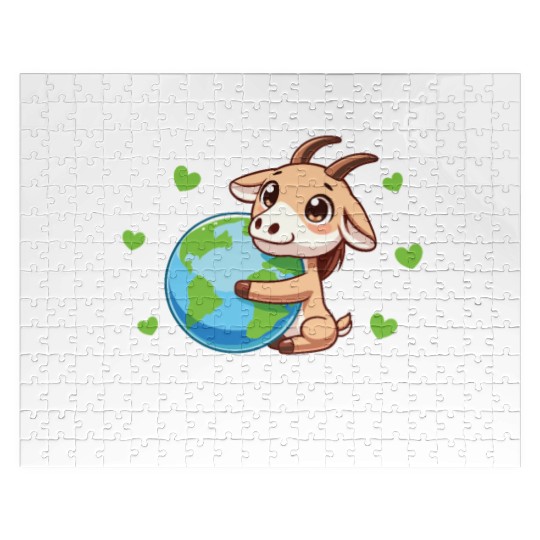 Save The Earth Saiga antelopes Live Here Earth Day Jigsaw Puzzles