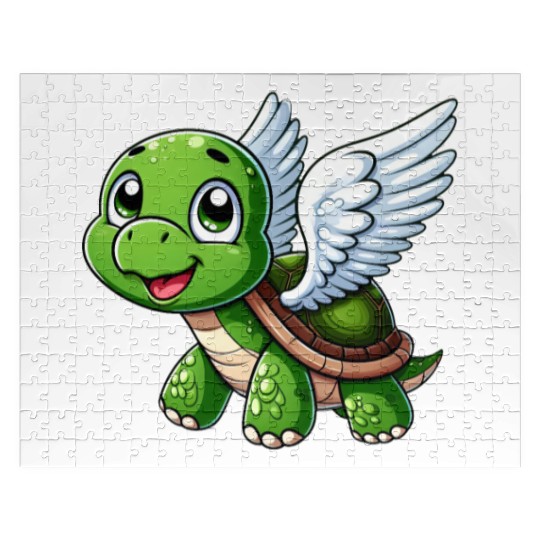 Turtle Angel Wings Halo Farm Farmer Jigsaw Puzzles