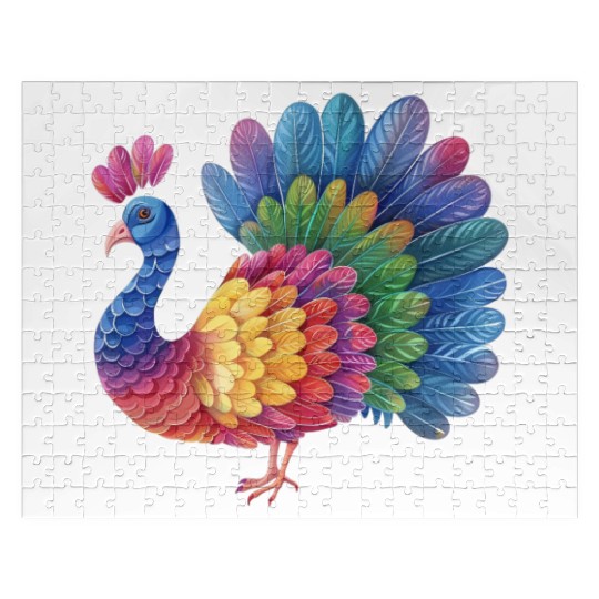 Turkey Rainbow Illustration Farm Animal Farmer Jigsaw Puzzles