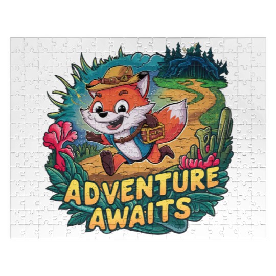 Adventure Awaits Fox Sticker – Playful Wilderness Jigsaw Puzzles