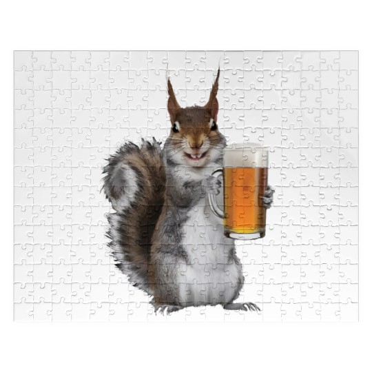 Squirrel Drinking Beer Realistic Jigsaw Puzzles