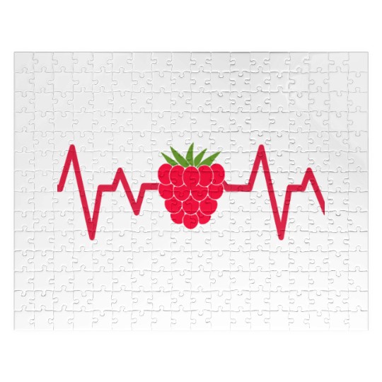 raspberry heart beat funny cute for fruit lover Jigsaw Puzzles