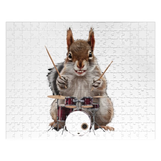Squirrel Playing Drums Realistic Jigsaw Puzzles