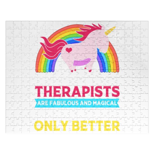 Cute Respiratory Therapist Rainbow Unicorn Jigsaw Puzzles