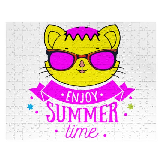 Enjoy Summer Time - Cool Cat Jigsaw Puzzles