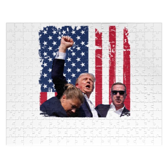 President Trump Assassination Attempt Trump 2024 Jigsaw Puzzles