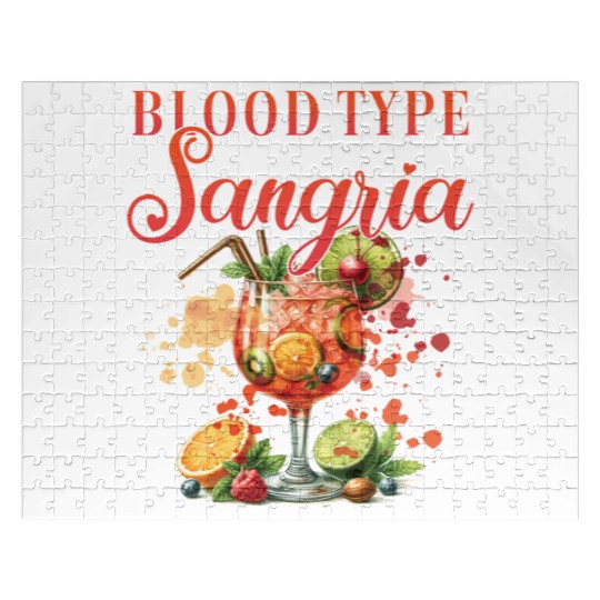 Cocktail Bartender Blood Type Sangria Jigsaw Puzzles