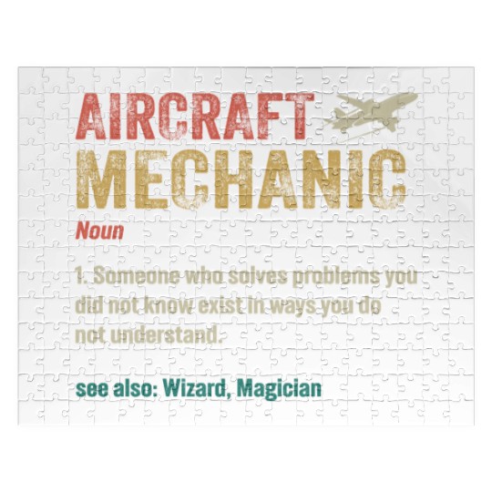 Aircraft Mechanic Funny Pilot & Aviation Airplane Jigsaw Puzzles