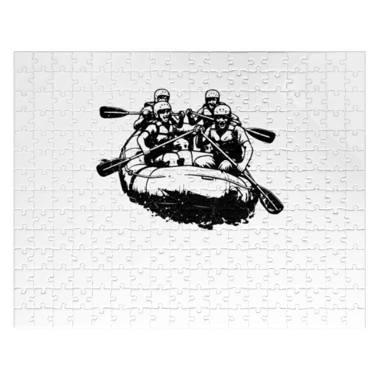 Keep Calm And Go Rafting Paddling White Water Jigsaw Puzzles