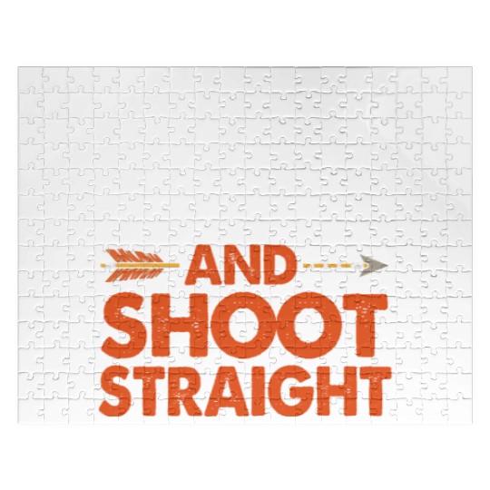 Funny Keep Calm Shoot Straight Bow Hunting Jigsaw Puzzles