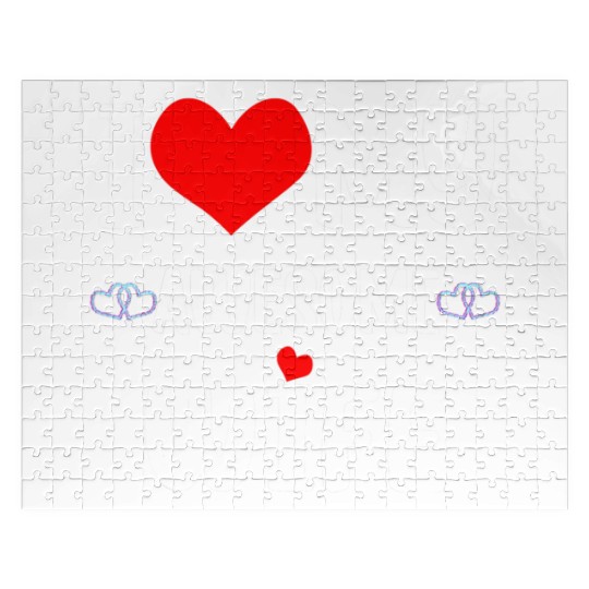 Valentine Red Heart With Love I Love My Wife Jigsaw Puzzles