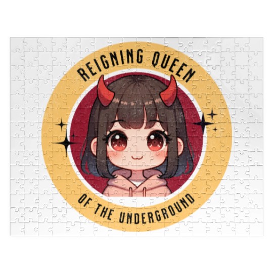 Queen of underground mean girl cute kawaii design Jigsaw Puzzles