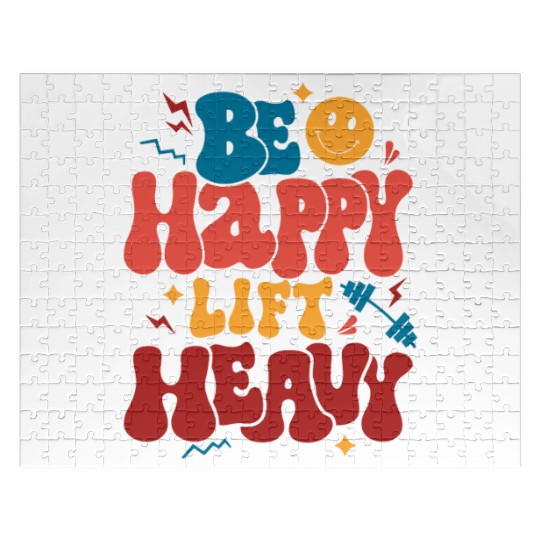 Be Happy Lift Heavy Workout Jigsaw Puzzles for Gym Lover