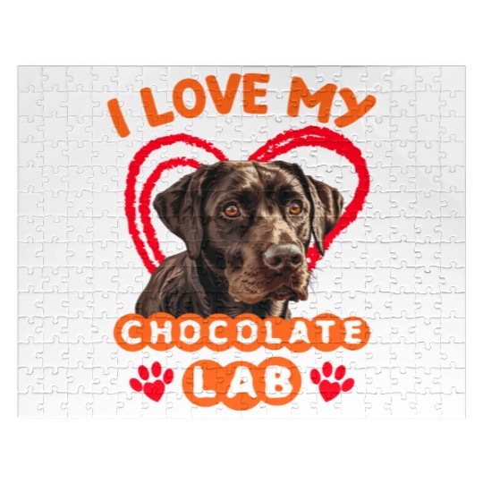 Brown Labrador I LOVE MY CHOCOLATE LAB Owner Jigsaw Puzzles