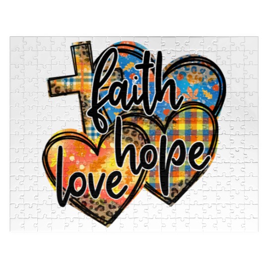 Faith Hope Love Hearts Cross Religion Jigsaw Puzzles