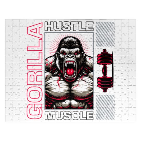 angry gorilla at the gym Jigsaw Puzzles