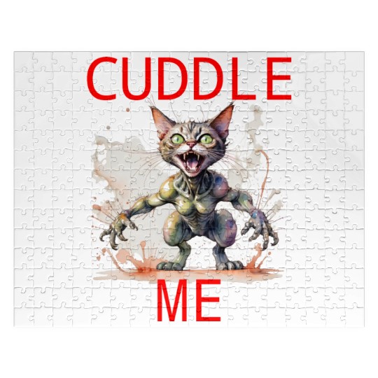 sweet alien cat meow Jigsaw Puzzles