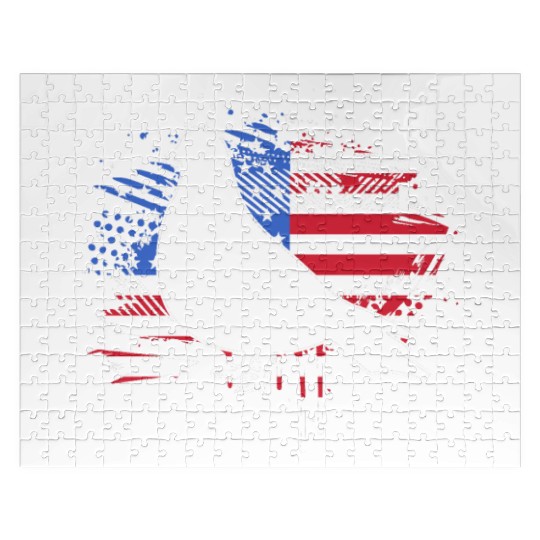 4th of July US Flag Bird Lovers Pigeon Lover Jigsaw Puzzles