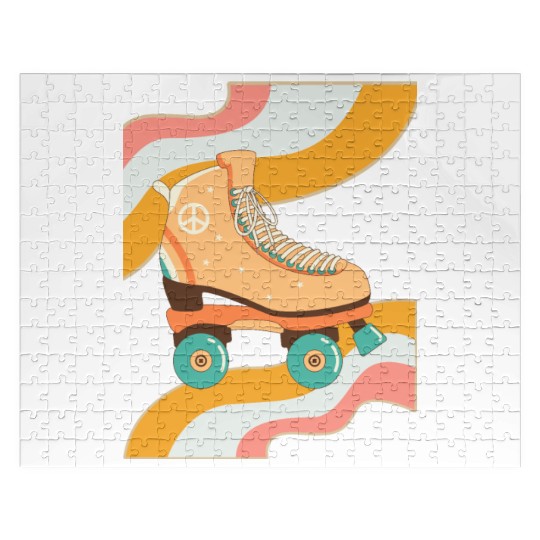Vintage 90s Aesthetic Retro Roller Skates Jigsaw Puzzles