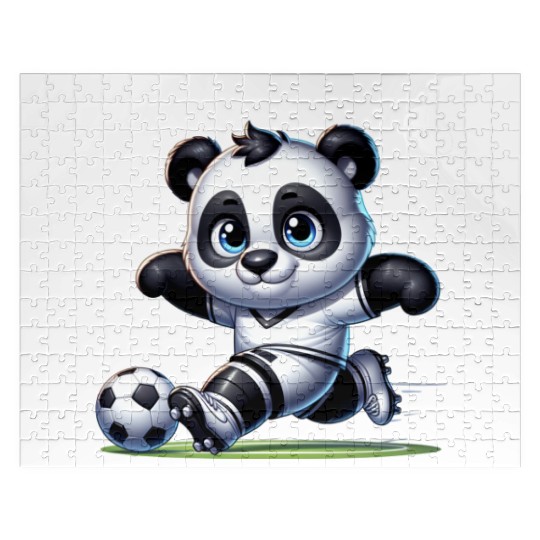 Cute Soccer Player Panda Jigsaw Puzzles