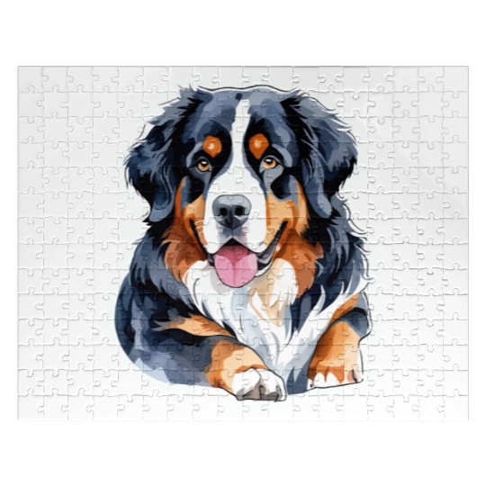 Bernese Mountain Dog Watercolor Jigsaw Puzzles