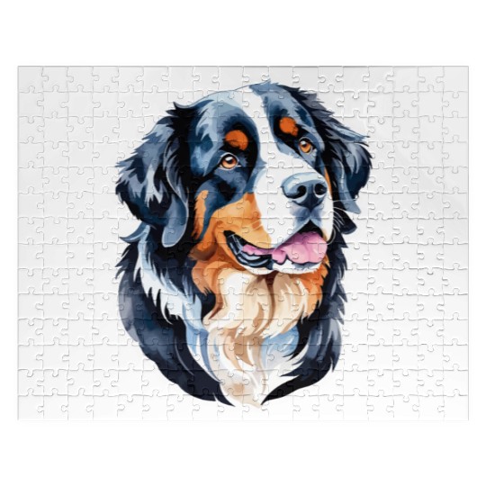 Bernese Mountain Dog Watercolor Jigsaw Puzzles