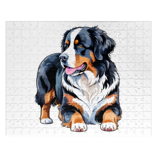 Bernese Mountain Dog Watercolor Jigsaw Puzzles