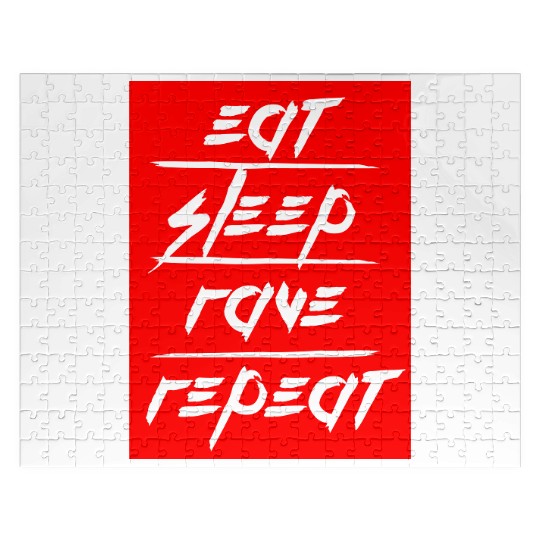 Eat Sleep Rave Repeat Daily Dance Music Party Life Jigsaw Puzzles
