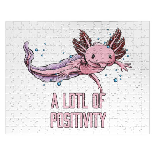 A LOTL of Positivity Funny Axolotl Humor Salamande Jigsaw Puzzles