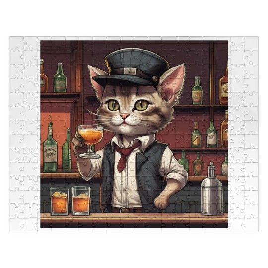 bartender kitty Jigsaw Puzzles