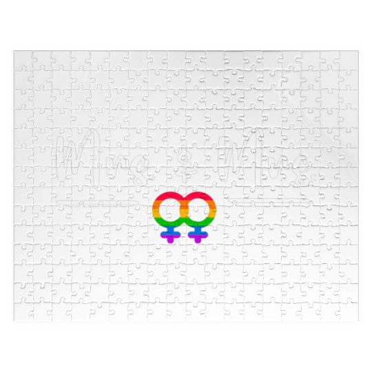 Gay Lesbian LGBT Wedding for Mr and Mrs Honeymoon Jigsaw Puzzles