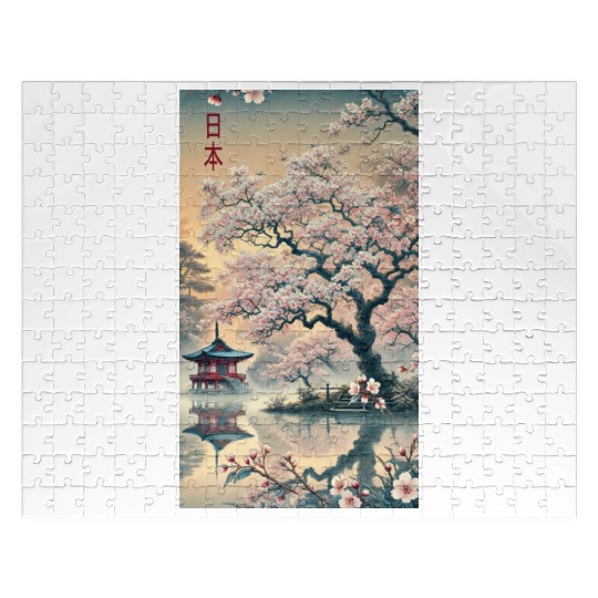 Japan church flowers art design Jigsaw Puzzles