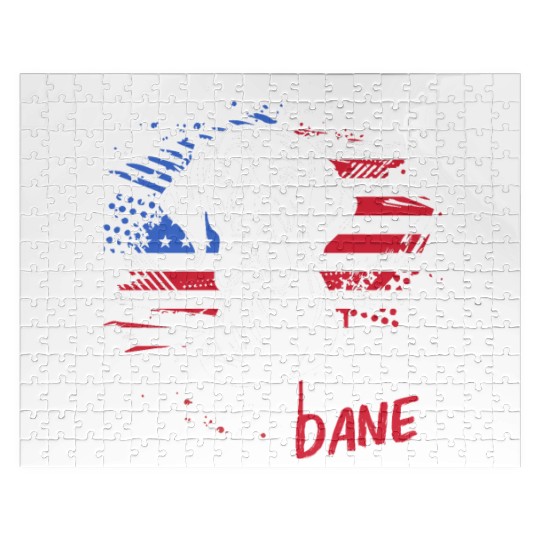 4th Of July US Flag Vintage Dog Lover Great Dane Jigsaw Puzzles