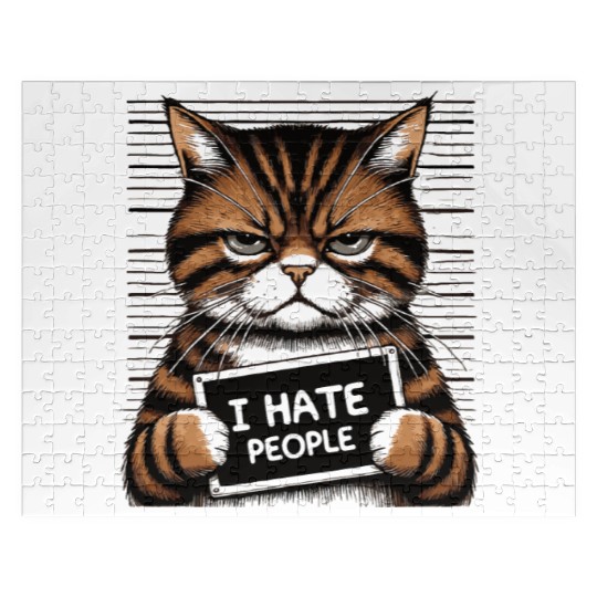 Funny Grumpy Cat: I Hate People-I Hate People Cat Jigsaw Puzzles