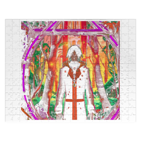 Mystical Forest Guardian in Vibrant Colors Jigsaw Puzzles