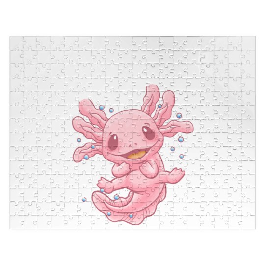 Axolotl a Day Keeps the Sad Away Funny Salamander Jigsaw Puzzles