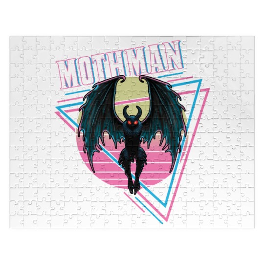 Mothman Retro Vintage Monster Creepy Cryptid Jigsaw Puzzles