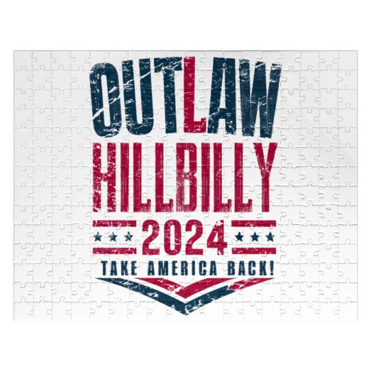 Vintage Elections Outlaw Hillbilly US Flag Jigsaw Puzzles