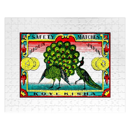 Japanese Safety Matches Matchbox Art Peacocks Jigsaw Puzzles