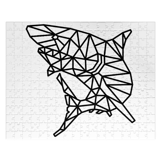 Jaws of Style: Geometric Shark Fashion Jigsaw Puzzles