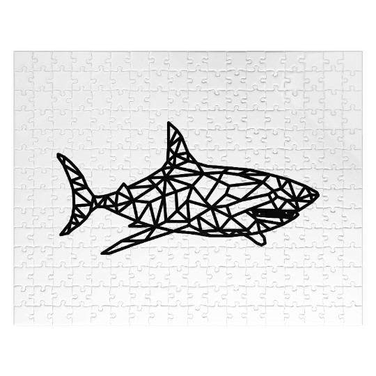 Jaws of Style: Geometric Shark Fashion Jigsaw Puzzles