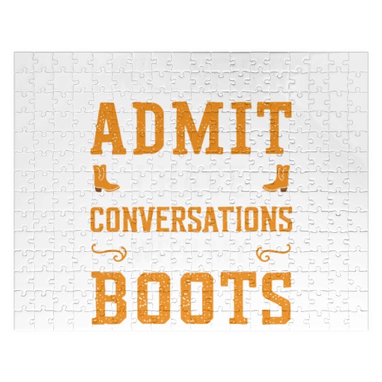 Cowboy Lifestyle Western Theme with Horses and Jigsaw Puzzles