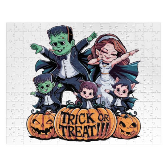 halloween Franken n Werewolf family Jigsaw Puzzles