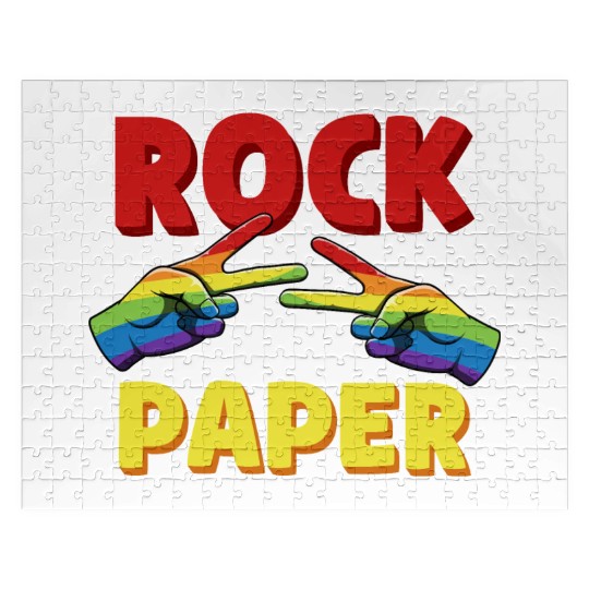 LGBT Rock Paper Lesbian Equality Rainbow Gay Pride Jigsaw Puzzles