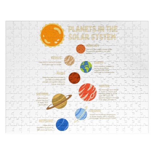 Colorful Solar System Planets Space Science Jigsaw Puzzles