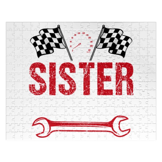 Birthday Party Racing Family Sister Pit Crew Jigsaw Puzzles